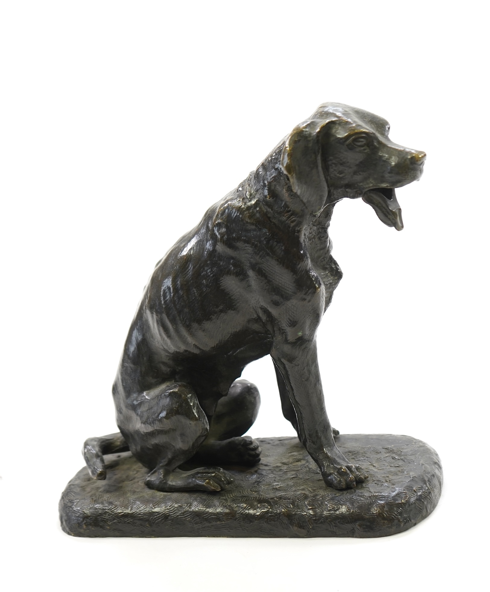 Animalier School, a bronze figure of a seated dog, early 20th century